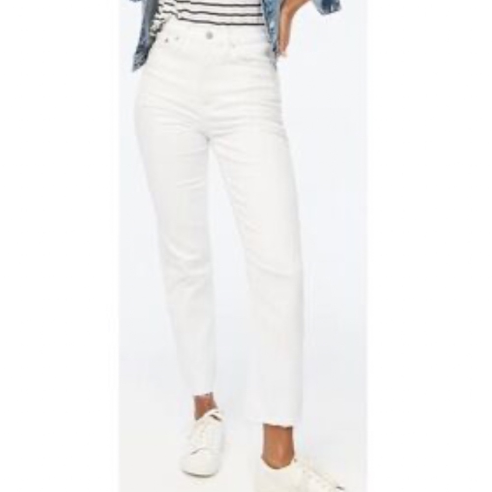 NWT J. Crew White Stovepipe Straight Jean Signature Stretch